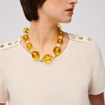 Weill Collier Ras De Cou A Perles Jaune |  Accessoires